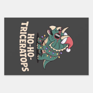 Funny Tree Rex Dinosaur Holiday Humour Wrapping Paper Sheet