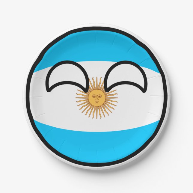Funny Trending Geeky Argentina Countryball Paper Plate (Front)