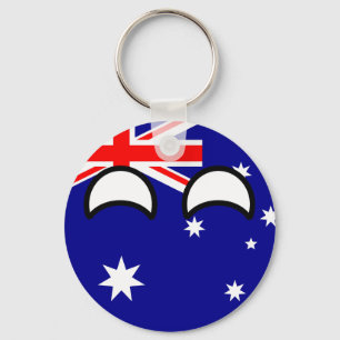 Funny Trending Geeky Australia Countryball Key Ring