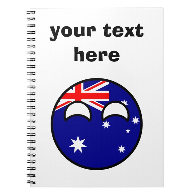 Funny Trending Geeky Australia Countryball Notebook (Front)