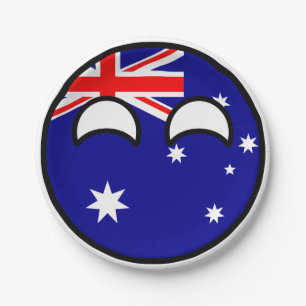 Funny Trending Geeky Australia Countryball Paper Plate