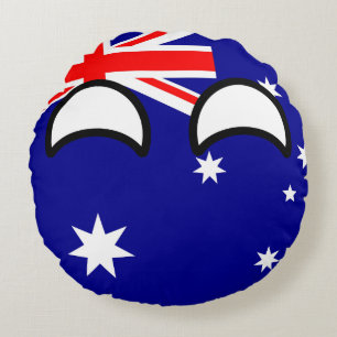 Funny Trending Geeky Australia Countryball Round Cushion