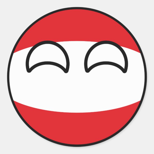 Funny Trending Geeky Austria Countryball Classic Round Sticker (Front)