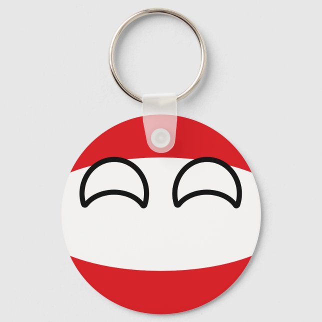Funny Trending Geeky Austria Countryball Key Ring (Front)