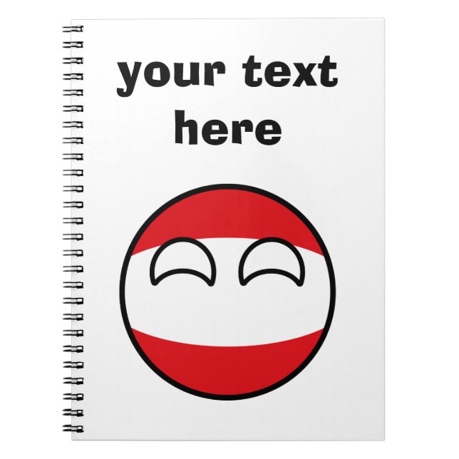Funny Trending Geeky Austria Countryball Notebook (Front)