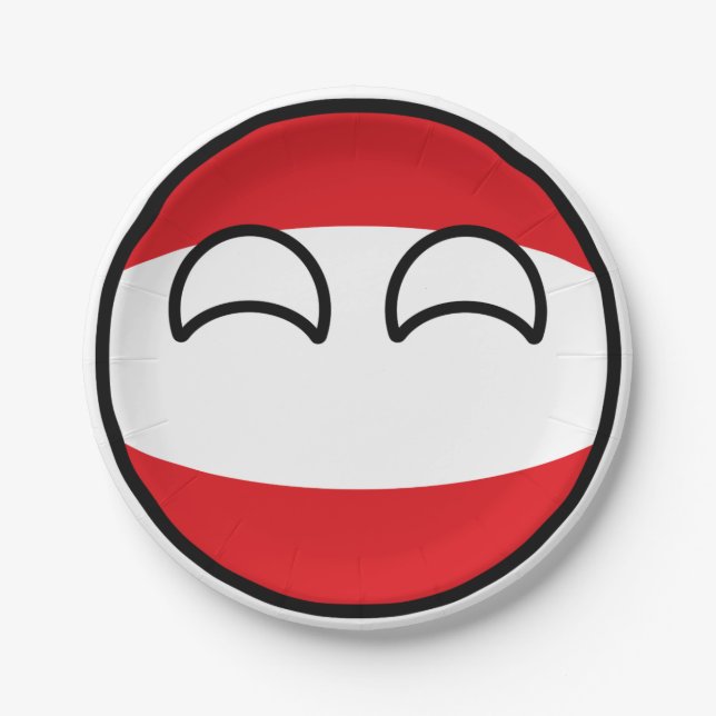 Funny Trending Geeky Austria Countryball Paper Plate (Front)