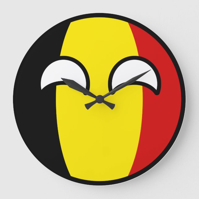 Funny Trending Geeky Belgium Countryball Large Clock (Front)