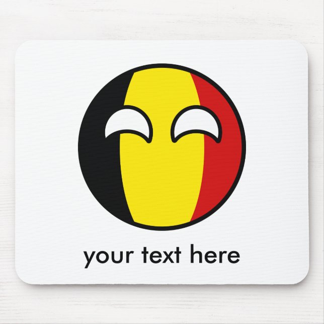 Funny Trending Geeky Belgium Countryball Mouse Mat (Front)
