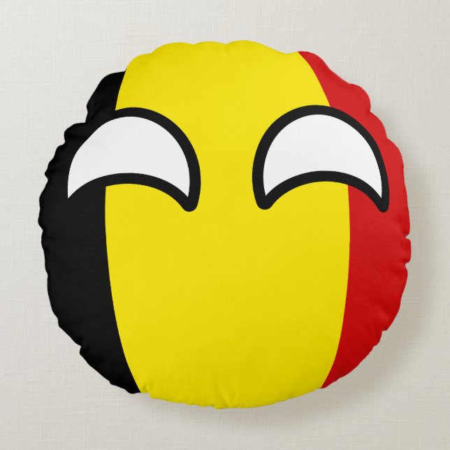 Funny Trending Geeky Belgium Countryball Round Cushion (Front)