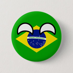Funny Trending Geeky Brazil Countryball 6 Cm Round Badge