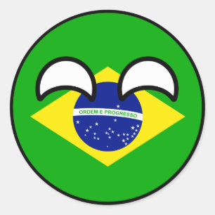 Funny Trending Geeky Brazil Countryball Classic Round Sticker