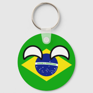 Funny Trending Geeky Brazil Countryball Key Ring