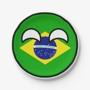 Funny Trending Geeky Brazil Countryball Paper Plate