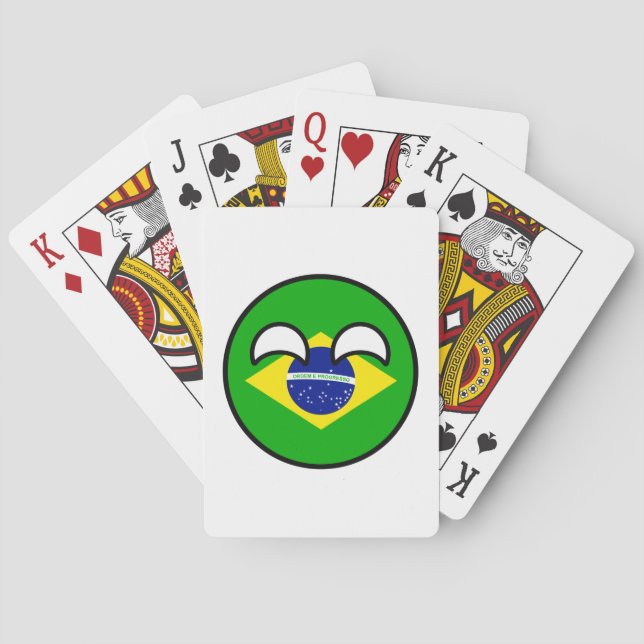 Funny Trending Geeky Brazil Countryball Playing Cards (Back)