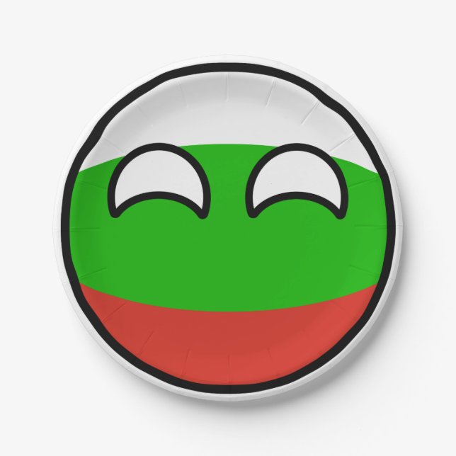 Funny Trending Geeky Bulgaria Countryball Paper Plate (Front)