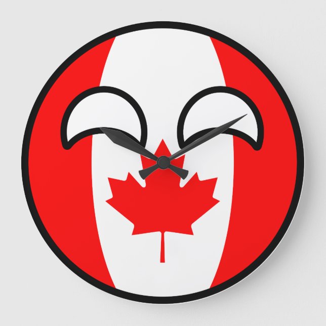 Funny Trending Geeky Canada Countryball Large Clock (Front)