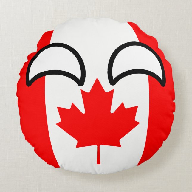 Funny Trending Geeky Canada Countryball Round Cushion (Front)