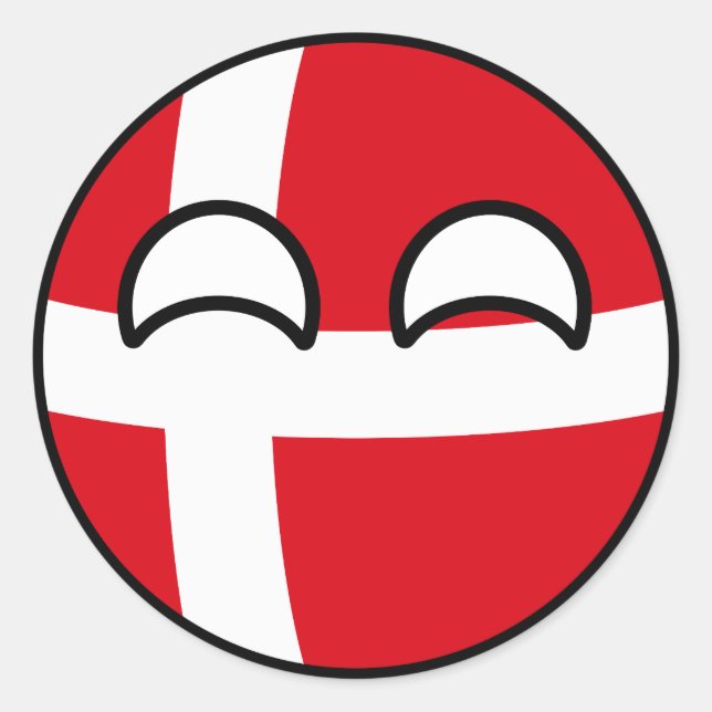 Funny Trending Geeky Denmark Countryball Classic Round Sticker (Front)