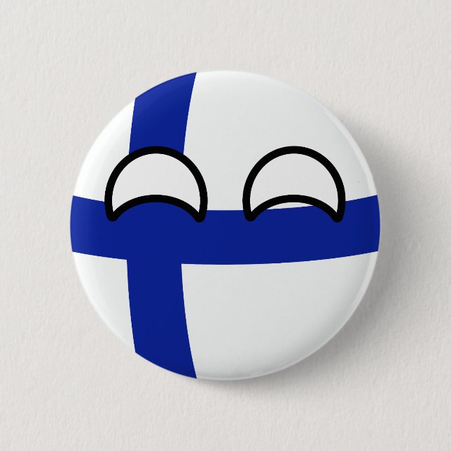 Funny Trending Geeky Finland Countryball 6 Cm Round Badge (Front)