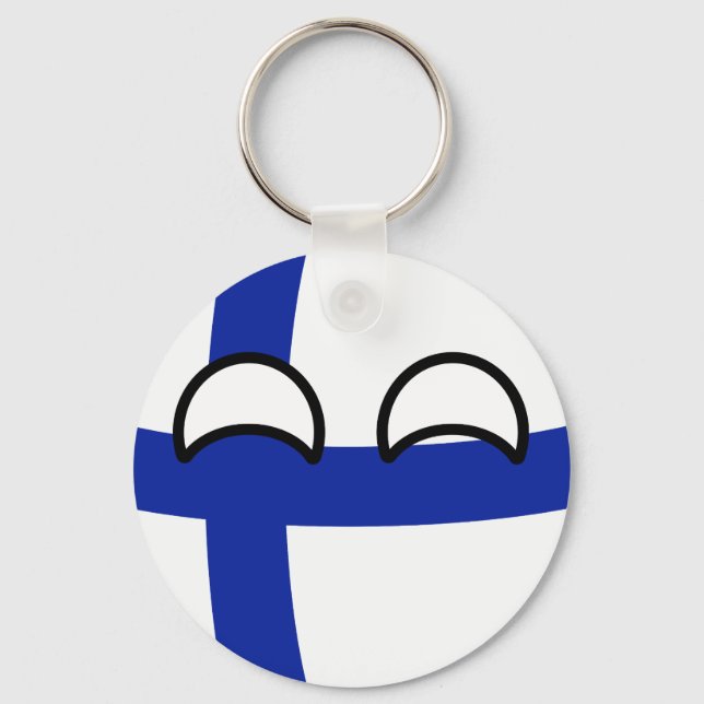 Funny Trending Geeky Finland Countryball Key Ring (Front)