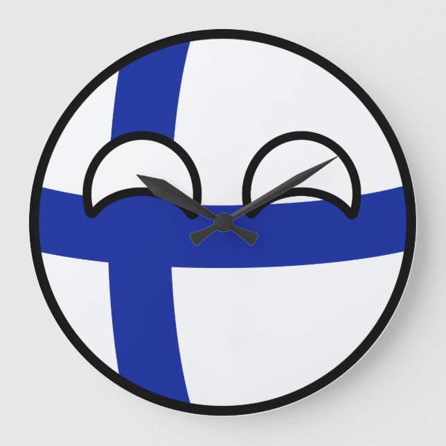 Funny Trending Geeky Finland Countryball Large Clock (Front)