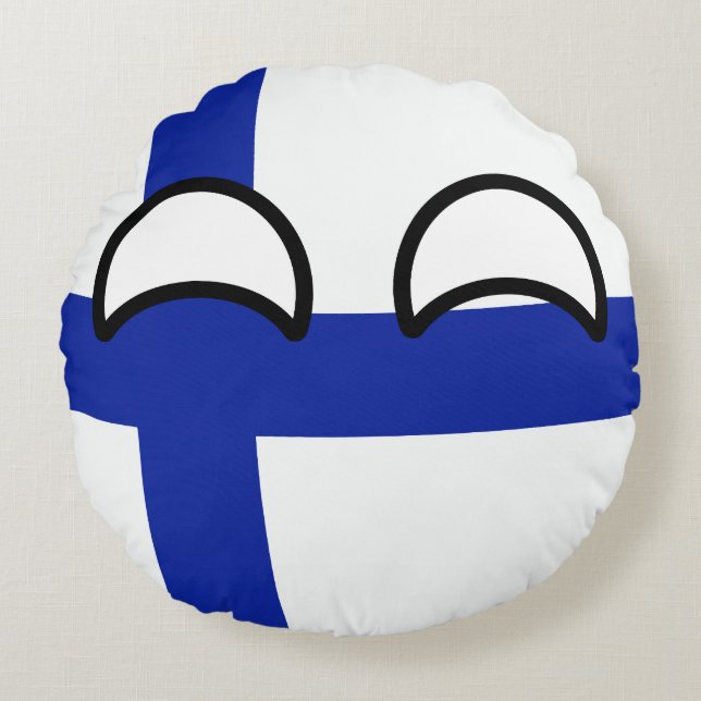 Funny Trending Geeky Finland Countryball Round Cushion (Front)
