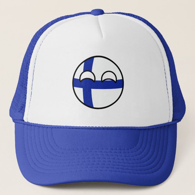 Funny Trending Geeky Finland Countryball Trucker Hat (Front)