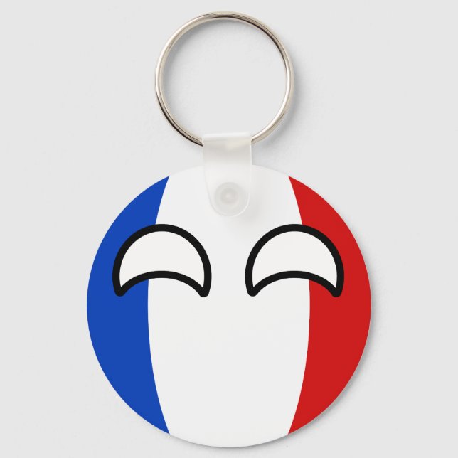 Funny Trending Geeky France Countryball Key Ring (Front)