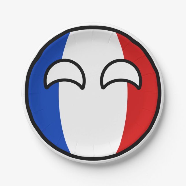 Funny Trending Geeky France Countryball Paper Plate (Front)