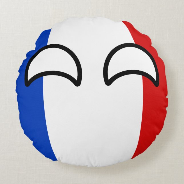 Funny Trending Geeky France Countryball Round Cushion (Front)