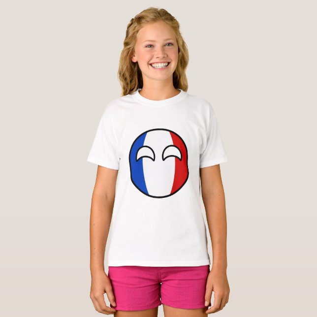 Funny Trending Geeky France Countryball T-Shirt (Front Full)
