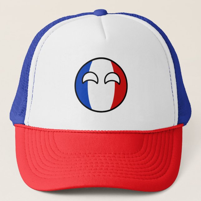 Funny Trending Geeky France Countryball Trucker Hat (Front)