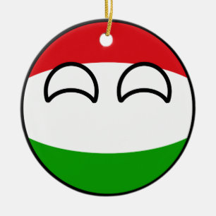 Funny Trending Geeky Hungary Countryball Ceramic Tree Decoration