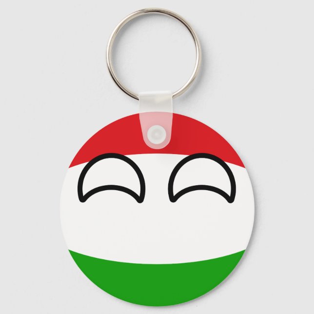 Funny Trending Geeky Hungary Countryball Key Ring (Front)