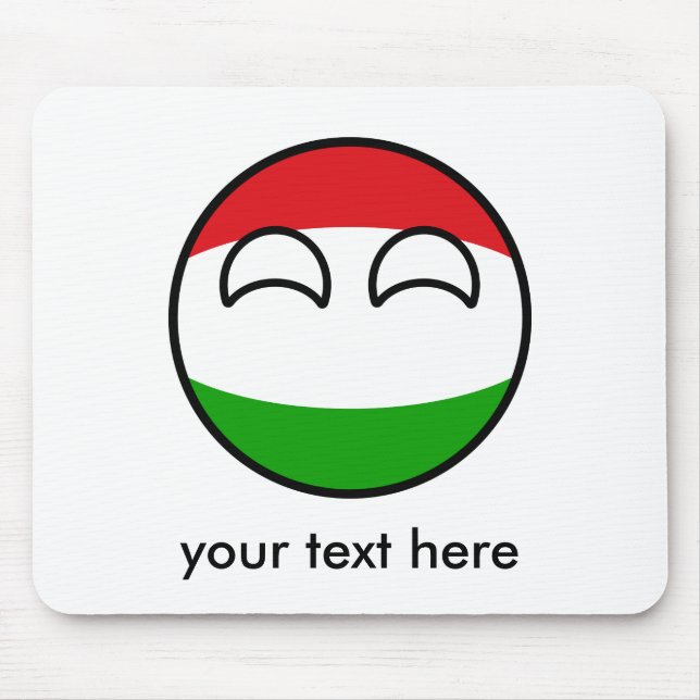 Funny Trending Geeky Hungary Countryball Mouse Mat (Front)