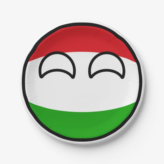 Funny Trending Geeky Hungary Countryball Paper Plate (Front)