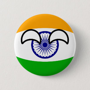 Funny Trending Geeky India Countryball 6 Cm Round Badge