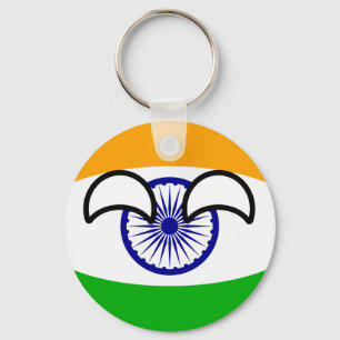 Funny Trending Geeky India Countryball Key Ring