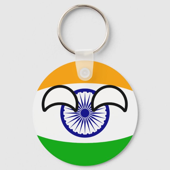 Funny Trending Geeky India Countryball Key Ring (Front)
