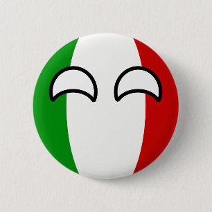 Funny Trending Geeky Italy Countryball 6 Cm Round Badge
