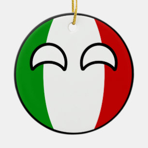 Funny Trending Geeky Italy Countryball Ceramic Tree Decoration