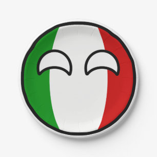 Funny Trending Geeky Italy Countryball Paper Plate