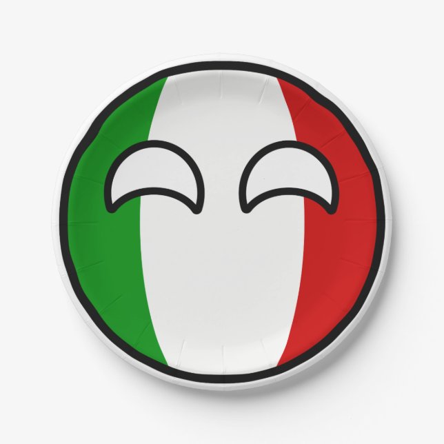 Funny Trending Geeky Italy Countryball Paper Plate (Front)