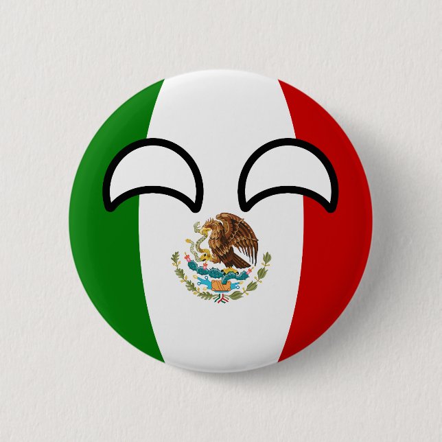 Funny Trending Geeky Mexico Countryball 6 Cm Round Badge (Front)