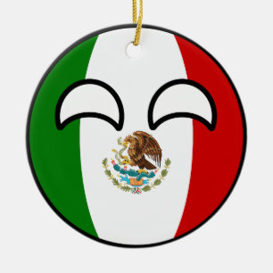 Funny Trending Geeky Mexico Countryball Ceramic Tree Decoration