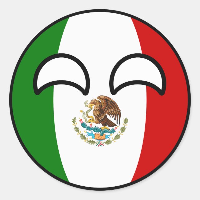 Funny Trending Geeky Mexico Countryball Classic Round Sticker (Front)
