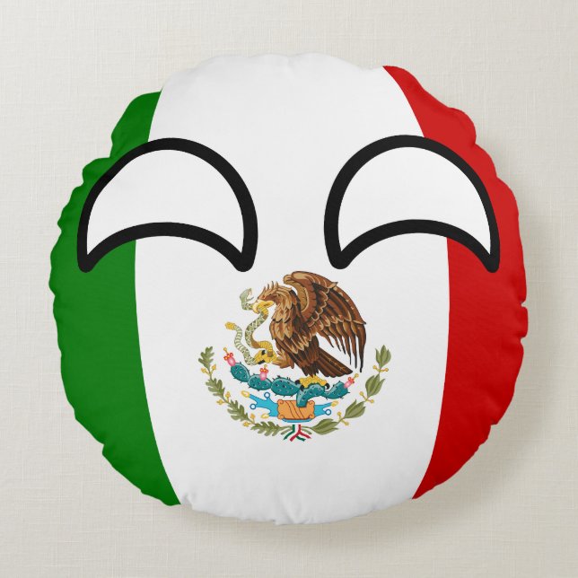 Funny Trending Geeky Mexico Countryball Round Cushion (Front)