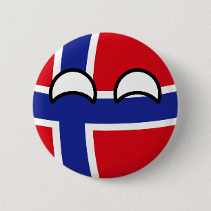 Funny Trending Geeky Norway Countryball 6 Cm Round Badge