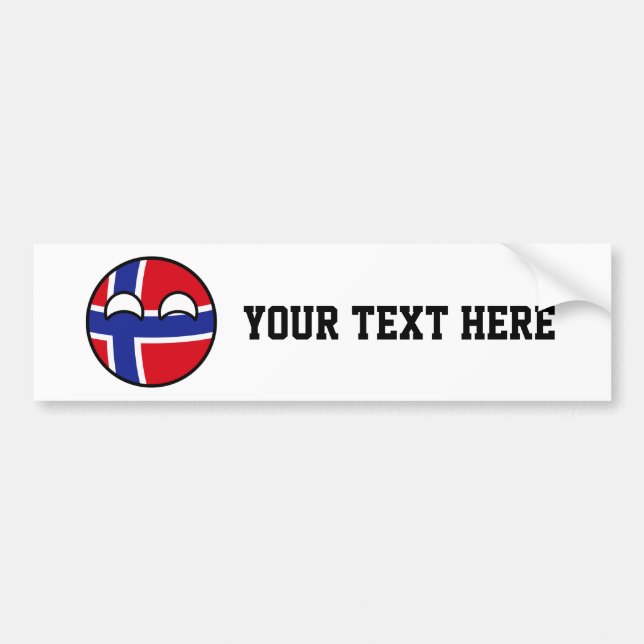 Funny Trending Geeky Norway Countryball Bumper Sticker (Front)