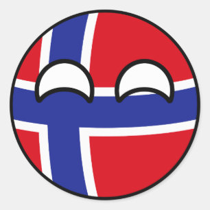Funny Trending Geeky Norway Countryball Classic Round Sticker